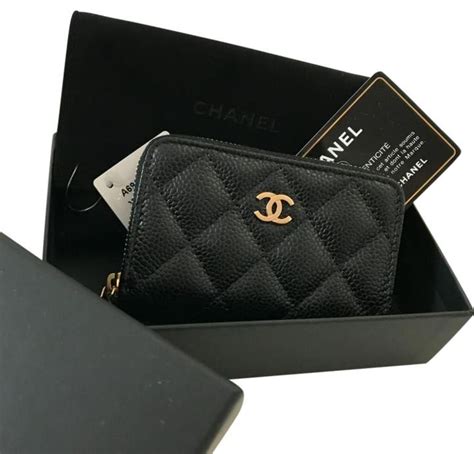 chanel card holder zip around